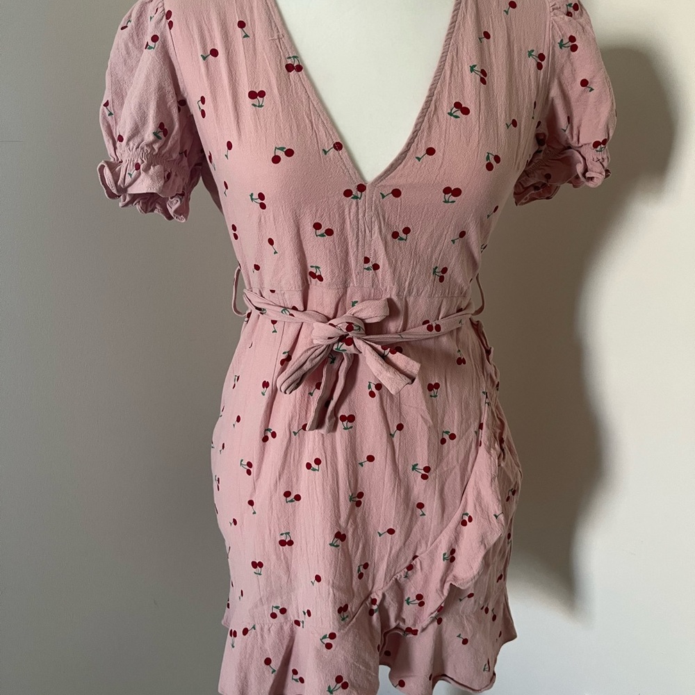 Pink Cherry Wrap Dress!